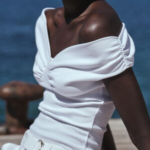 Zara Pleated Cotton Top